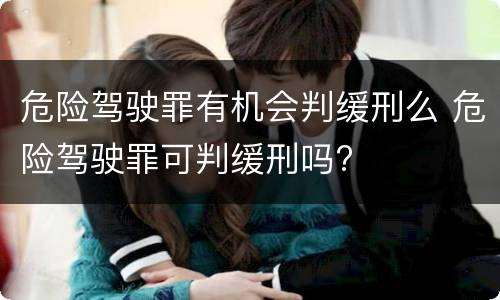 危险驾驶罪有机会判缓刑么 危险驾驶罪可判缓刑吗?