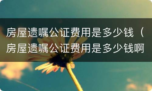 房屋遗嘱公证费用是多少钱（房屋遗嘱公证费用是多少钱啊）