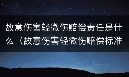 故意伤害轻微伤赔偿责任是什么（故意伤害轻微伤赔偿标准）