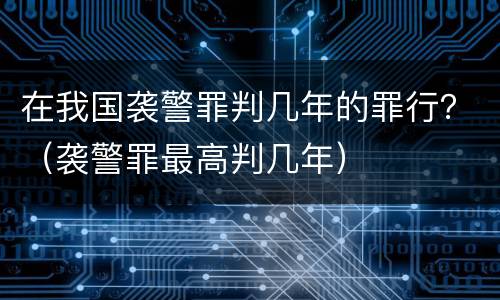 在我国袭警罪判几年的罪行？（袭警罪最高判几年）