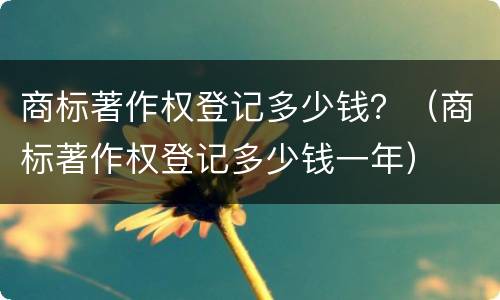 商标著作权登记多少钱？（商标著作权登记多少钱一年）