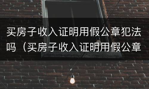 买房子收入证明用假公章犯法吗（买房子收入证明用假公章犯法吗）