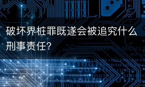 破坏界桩罪既遂会被追究什么刑事责任？