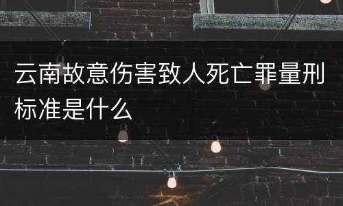 云南故意伤害致人死亡罪量刑标准是什么
