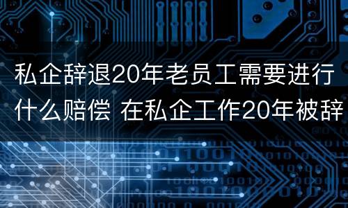 私企辞退20年老员工需要进行什么赔偿 在私企工作20年被辞退怎么办
