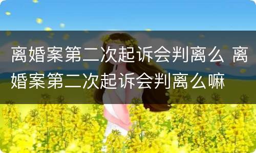 离婚案第二次起诉会判离么 离婚案第二次起诉会判离么嘛