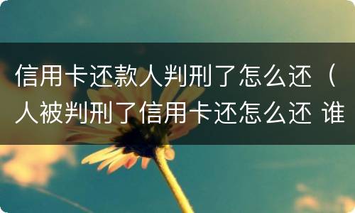 信用卡还款人判刑了怎么还（人被判刑了信用卡还怎么还 谁来还）