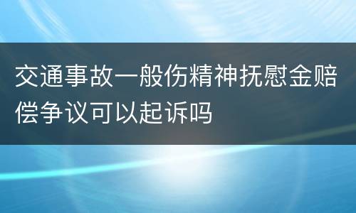 交通事故一般伤精神抚慰金赔偿争议可以起诉吗