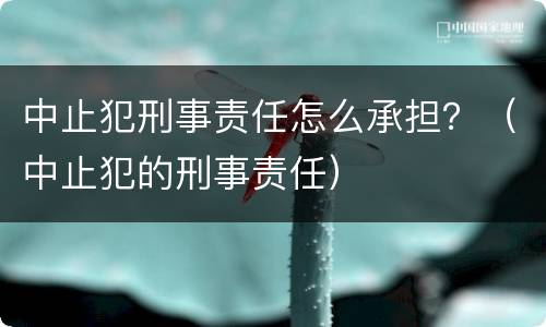 中止犯刑事责任怎么承担？（中止犯的刑事责任）