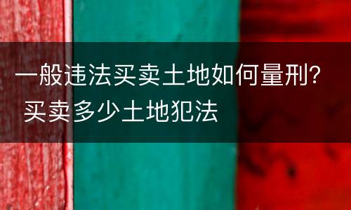 一般违法买卖土地如何量刑？ 买卖多少土地犯法