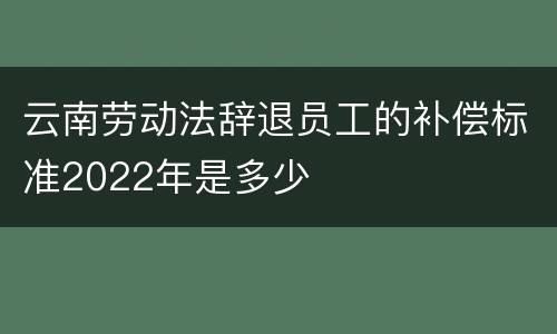 云南劳动法辞退员工的补偿标准2022年是多少