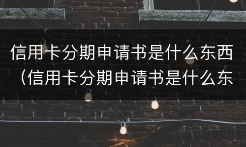信用卡分期申请书是什么东西（信用卡分期申请书是什么东西写）