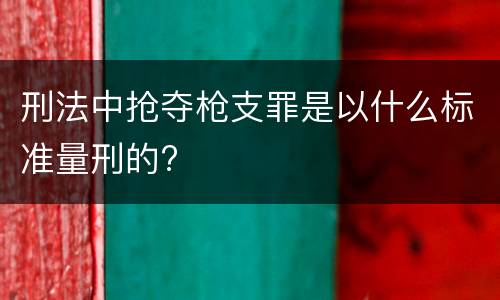刑法中抢夺枪支罪是以什么标准量刑的?