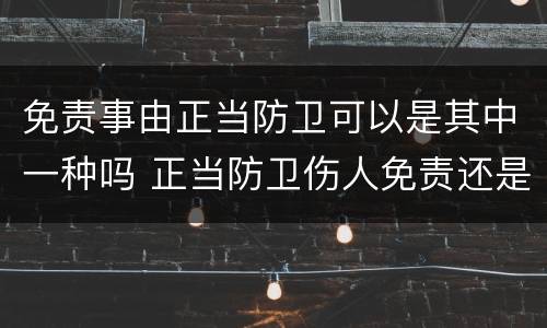 免责事由正当防卫可以是其中一种吗 正当防卫伤人免责还是无责
