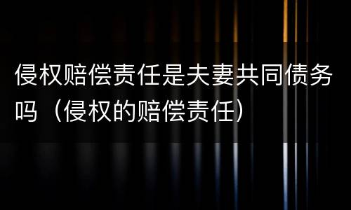 侵权赔偿责任是夫妻共同债务吗（侵权的赔偿责任）