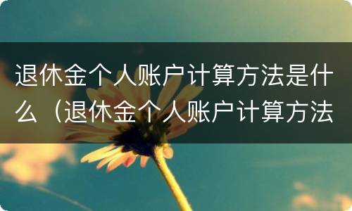 退休金个人账户计算方法是什么（退休金个人账户计算方法是什么意思）