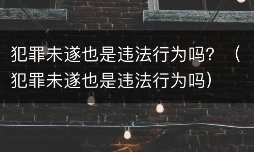 犯罪未遂也是违法行为吗？（犯罪未遂也是违法行为吗）