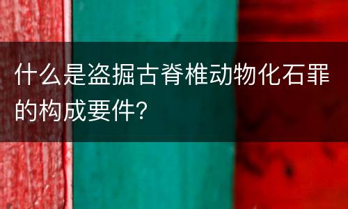 什么是盗掘古脊椎动物化石罪的构成要件？
