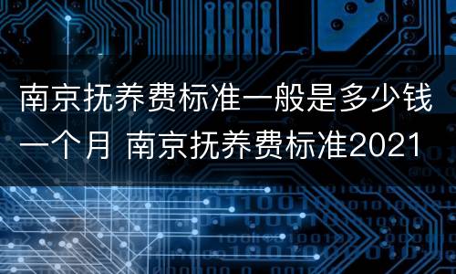 南京抚养费标准一般是多少钱一个月 南京抚养费标准2021