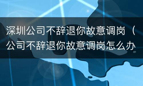 深圳公司不辞退你故意调岗（公司不辞退你故意调岗怎么办）