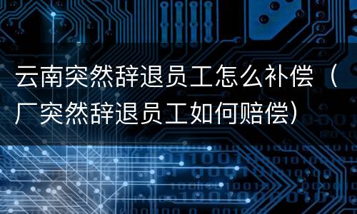 云南突然辞退员工怎么补偿（厂突然辞退员工如何赔偿）