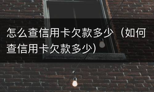 怎么查信用卡欠款多少（如何查信用卡欠款多少）