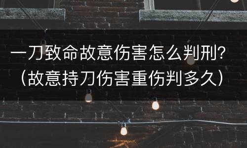 一刀致命故意伤害怎么判刑？（故意持刀伤害重伤判多久）