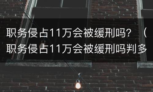 职务侵占11万会被缓刑吗？（职务侵占11万会被缓刑吗判多少年）