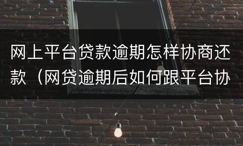 网上平台贷款逾期怎样协商还款（网贷逾期后如何跟平台协商还款）