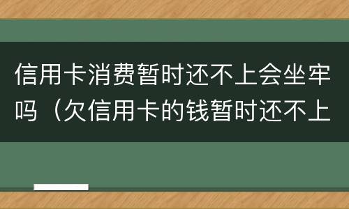 信用卡消费暂时还不上会坐牢吗（欠信用卡的钱暂时还不上会坐牢吗）