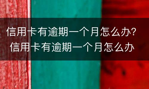信用卡有逾期一个月怎么办？ 信用卡有逾期一个月怎么办