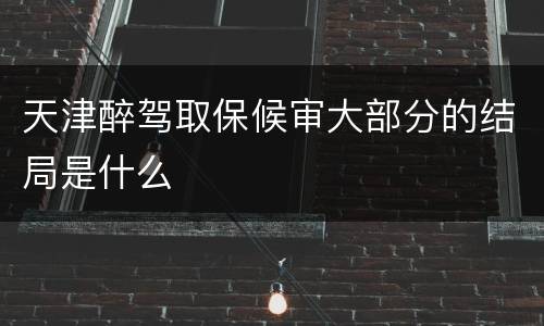 天津醉驾取保候审大部分的结局是什么