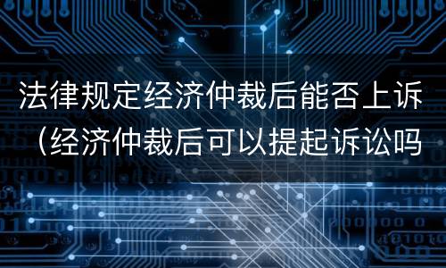 法律规定经济仲裁后能否上诉（经济仲裁后可以提起诉讼吗）
