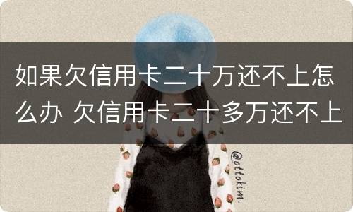 如果欠信用卡二十万还不上怎么办 欠信用卡二十多万还不上怎么办
