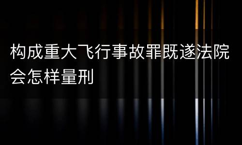 构成重大飞行事故罪既遂法院会怎样量刑