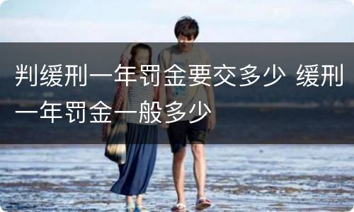 判缓刑一年罚金要交多少 缓刑一年罚金一般多少