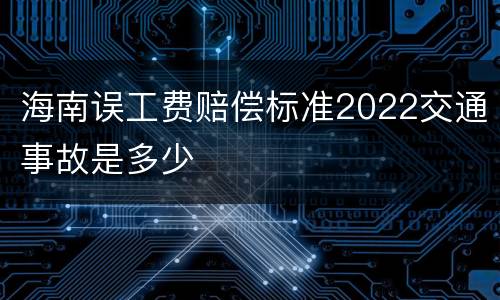 海南误工费赔偿标准2022交通事故是多少