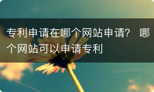 专利申请在哪个网站申请？ 哪个网站可以申请专利