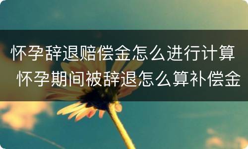 怀孕辞退赔偿金怎么进行计算 怀孕期间被辞退怎么算补偿金