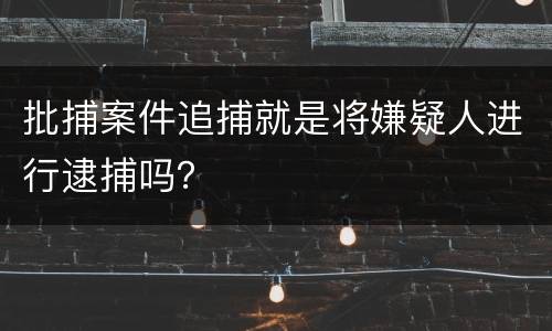 批捕案件追捕就是将嫌疑人进行逮捕吗？