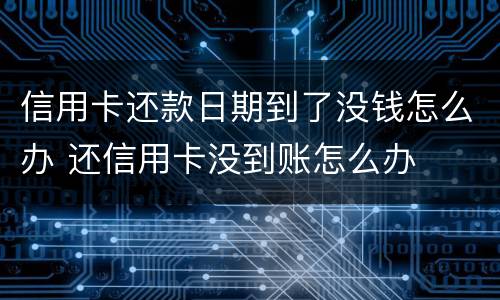 信用卡还款日期到了没钱怎么办 还信用卡没到账怎么办
