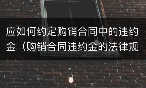 应如何约定购销合同中的违约金（购销合同违约金的法律规定）