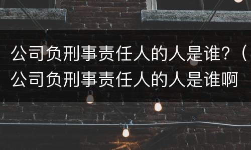 公司负刑事责任人的人是谁?（公司负刑事责任人的人是谁啊）