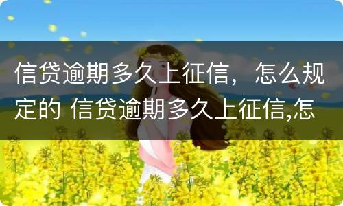 信贷逾期多久上征信，怎么规定的 信贷逾期多久上征信,怎么规定的呢