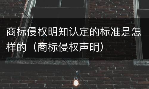 商标侵权明知认定的标准是怎样的（商标侵权声明）