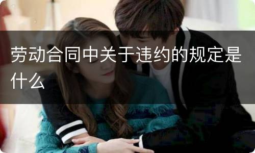 劳动合同中关于违约的规定是什么