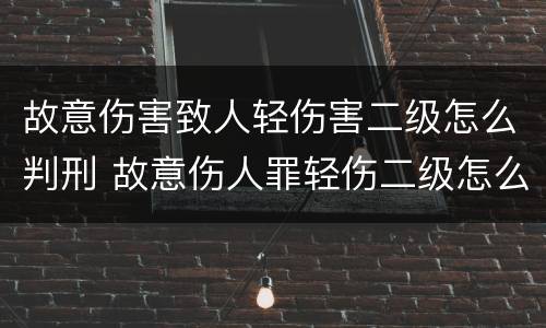 故意伤害致人轻伤害二级怎么判刑 故意伤人罪轻伤二级怎么判?