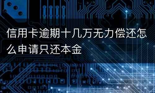 信用卡逾期十几万无力偿还怎么申请只还本金