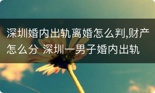 深圳婚内出轨离婚怎么判,财产怎么分 深圳一男子婚内出轨