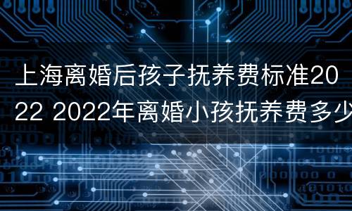 上海离婚后孩子抚养费标准2022 2022年离婚小孩抚养费多少